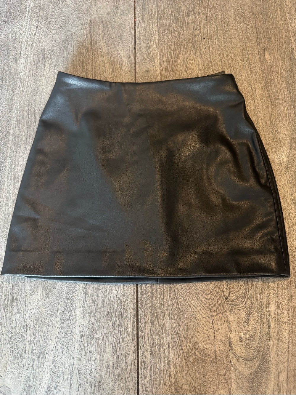 H&M Black Faux Leather Mini Skirt